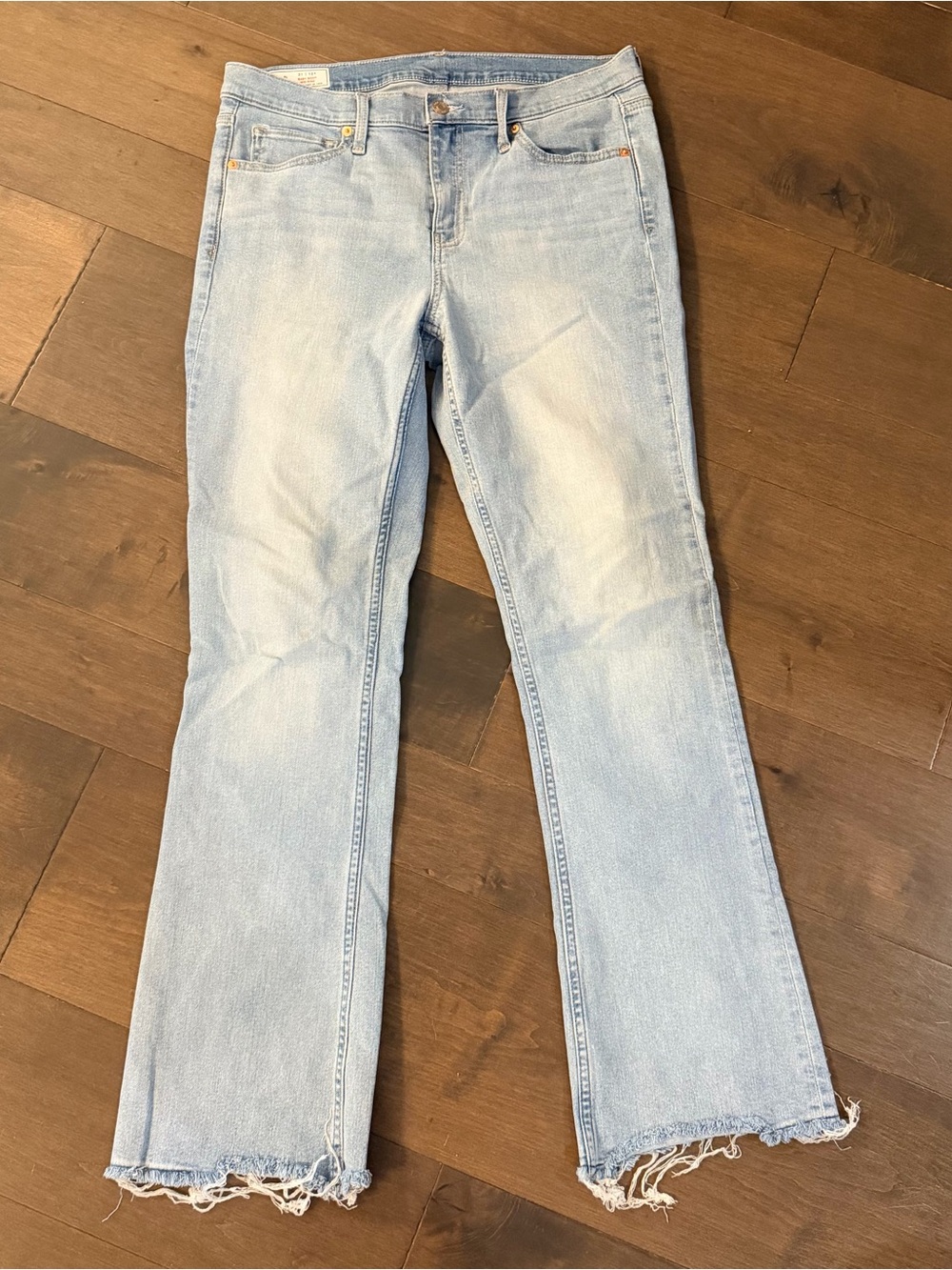 GAP Light Blue Wide Leg Jeans with Raw Hem